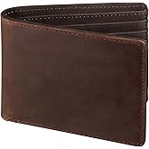 LELEMENT Genuine Leather Bifold Wallet for Men – Slim Minimalist Wallet with RFID Blocking, Multiple Card Slots, Cash Pocket – Soft Full-Grain Leather – Gift-Ready Box Included
