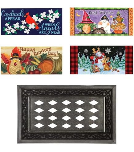 Amazon.com: Evergreen Sassafras Doormat Insert Bundle & Tray Set