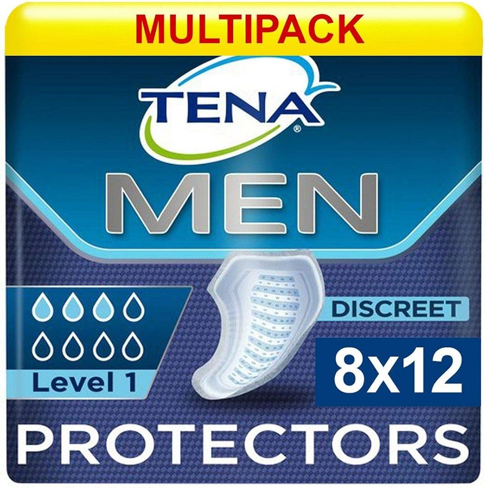 TENA Men Absorbent Protector Level 1 Case 8 Packs 12 Pads Each