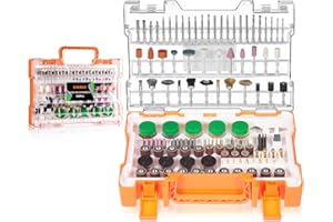 CHILEAD Rotary Tool Accessories Kit, 500 Pcs Accessory Set, 1/8"(3.2mm) Diameter Shanks, Universal Fitment Bits for Easy Cutt