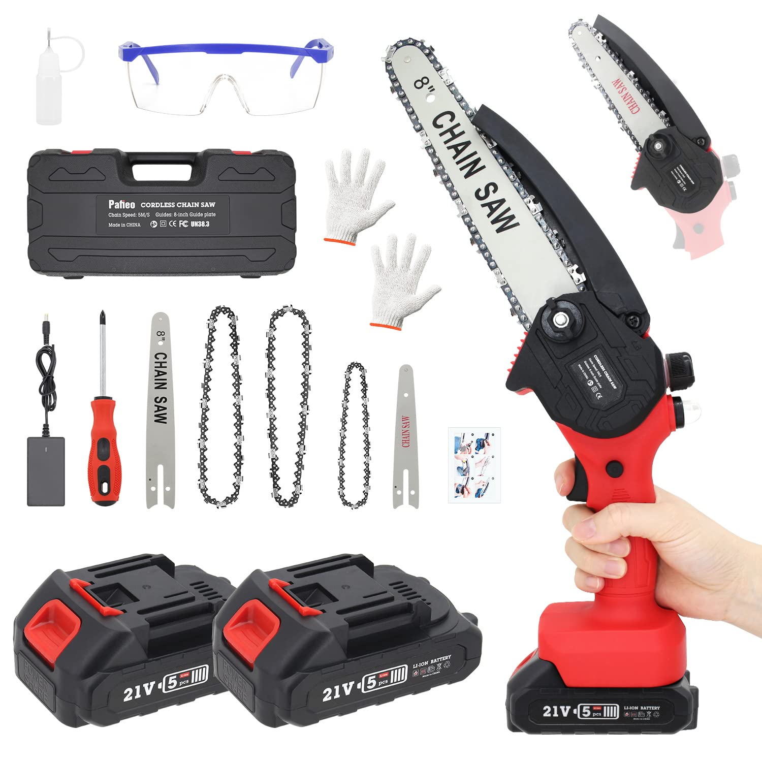 Mua 8 Inch Mini Chainsaw, Pafieo Upgraded 8" & 6" Cordless Chainsaw 2 ...