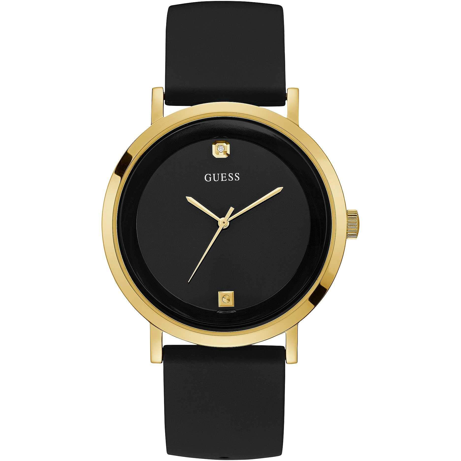 Guess W1264G1 Supernova Black Resin Strap Mens Wrist Watch Jewellery