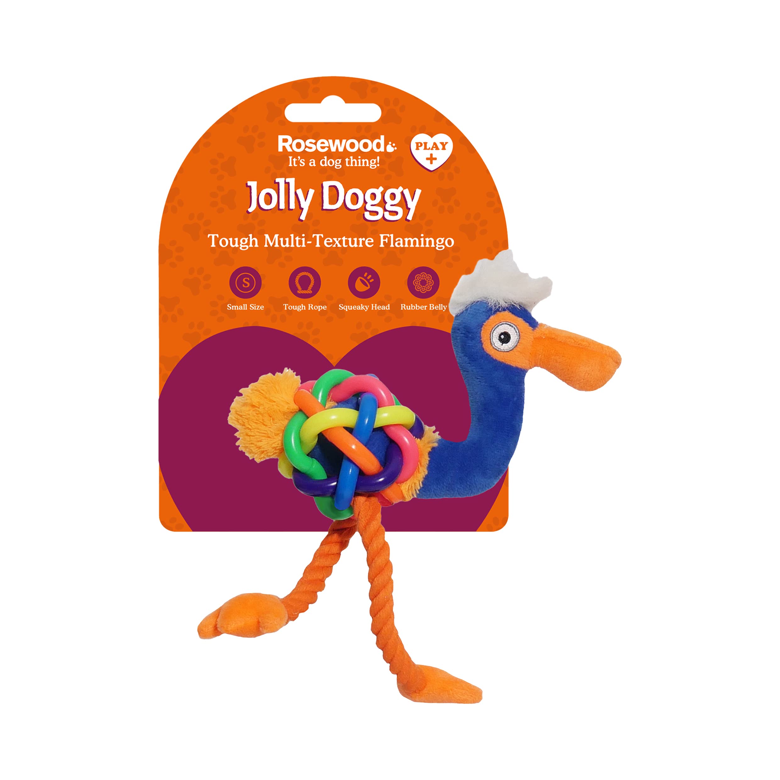 Rosewood Tough Multi Texture Flamingo Mini Dog Toy