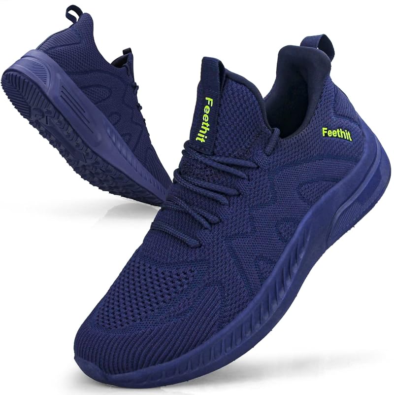 Feethit Men Running Shoes Breathable Lightweight Training Sneakers Blue UK11
