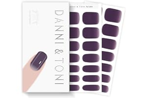 DANNI & TONI Semi Cured Gel Nail Strips Mulberry Purple Deep Violet Gel Nail Wraps Gift for Woman |Mist Mauve