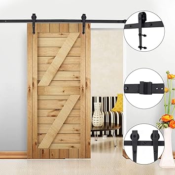Comots Wood Door Hardware Closet Set Retro Style Sliding Barn