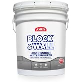Ames Block &amp; Wall&trade; Liquid Rubber Waterproofer,5 Gal, White | Designed for basement walls, foundations, retaining walls, and below-grade waterproofing.