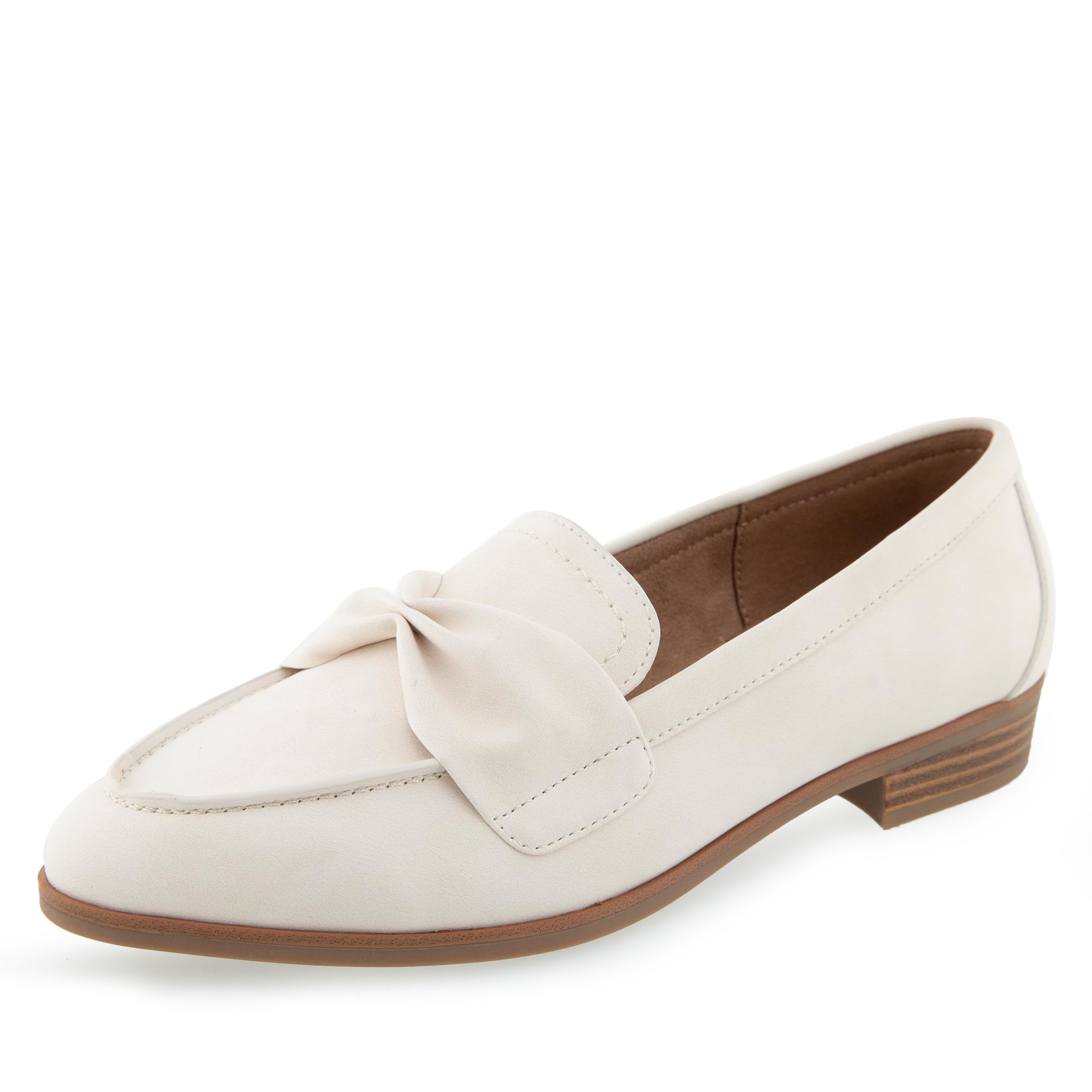 Aerosoles Women’s Ellis Loafer Flat, Eggnog Faux Nubuck, 8.5