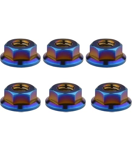 M10 X 1.25 Titanium Hex Flange Castle Crown Nut For Motorcycle Wheel Axle / Hub - Universal Fit - View #3