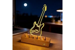 Light Up Guitar Pick Holder: Rechargeable Picks Display Case with Light Touch Contorl - Guitar Pick Storage Box with 6 Guitar