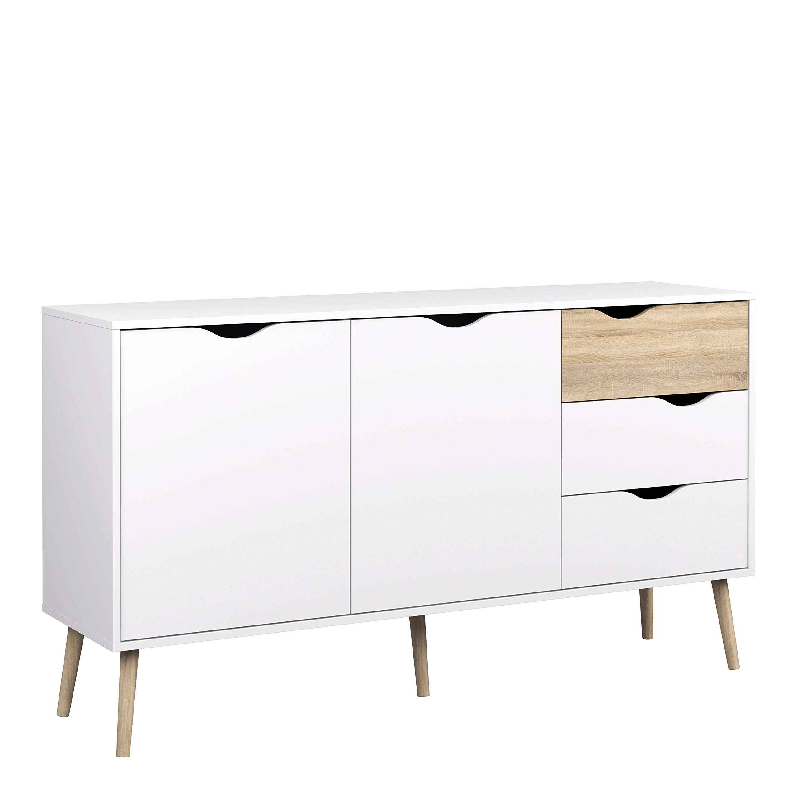 Furniture To Go | Oslo Sideboard - Large - 3 Drawers 2 Doors in White and Oak