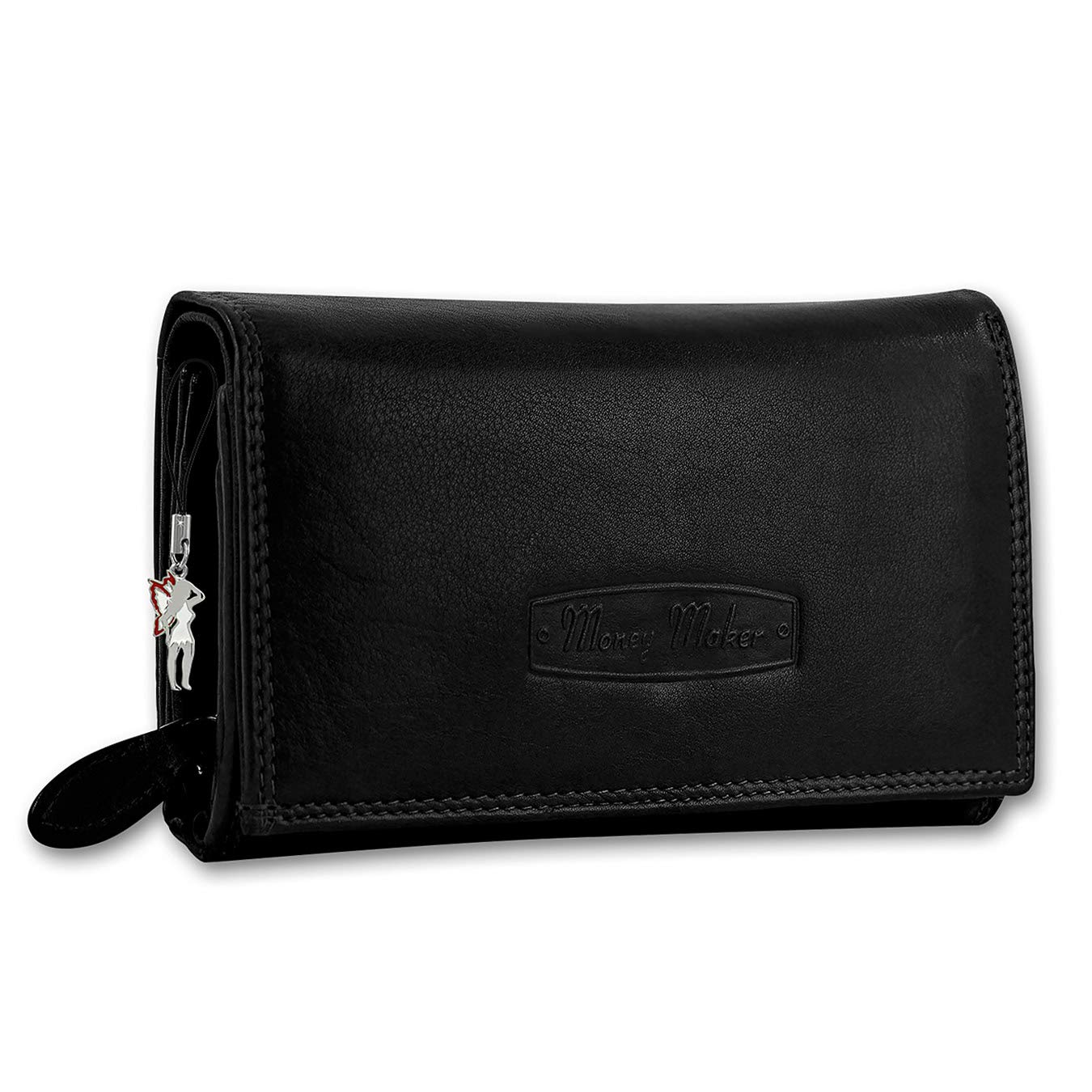 Women's Leather Purse in Horizontal Format - One Size - BLACK