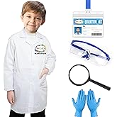 INTEGOO Scientist Costume Set (5 IN 1) Doctor Coat Scientist Dress Up and Role Play Christmas Halloween Birthday Party Gift