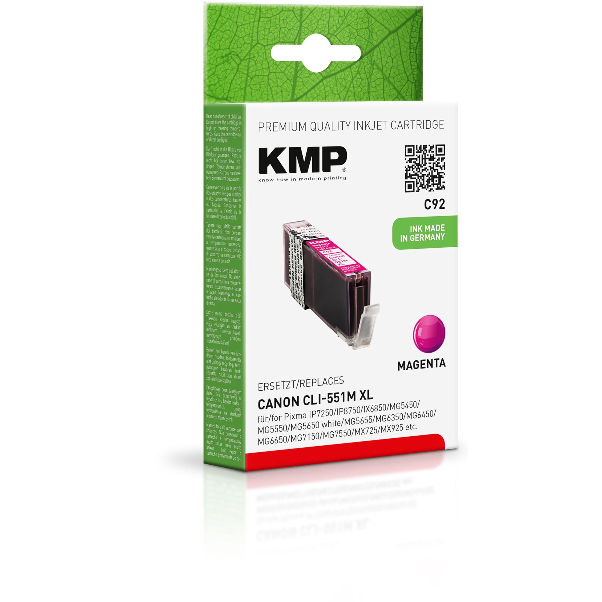 KMP C93 Canon CLI-551XL Yellow Premium Ink