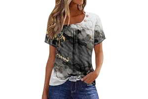 FQZWONG Deals of The Day Short Sleeve Shirts for Women Ladies Tops and Blouses Womens Summer Crew Neck Button Down Tshirts