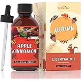 SNOWSEN Apple Cinnamon Essential Oil 4 Fl Oz, Autumn Fragrance Oil, Undiluted Apple Cinnamon Oil for Diffuser, Humidifier,Hom