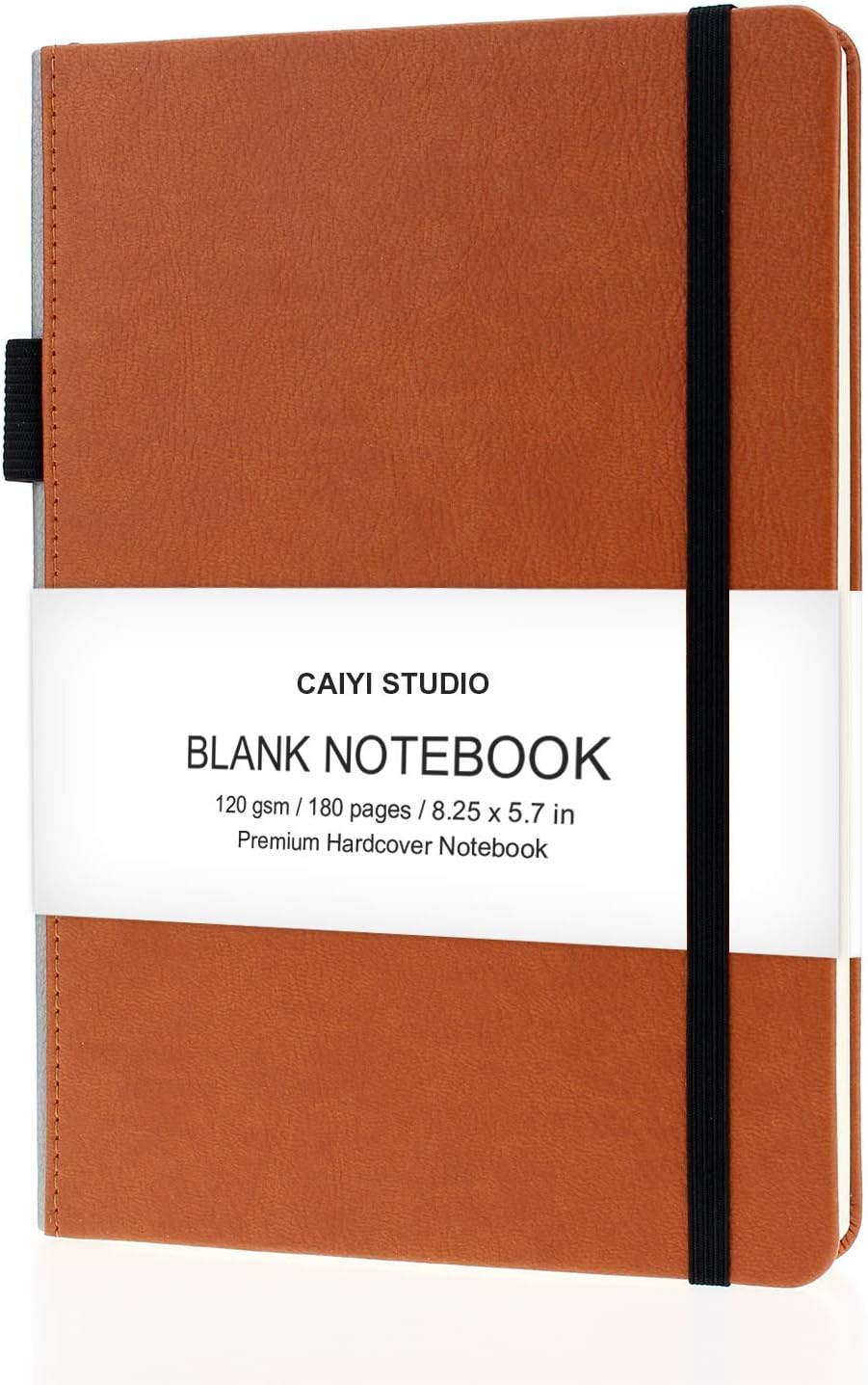 A5 Classic Blank/Grid/Dotted Notebook Journal with Pen Loop - 5.8 x 8.3 Inches Large Faux Leather Hardcover Writing Notebook with Inner Pocket, 120gsm Premium Thick Paper, 180 Pages(Blank)