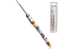 LOOEN 3.75mm Crochet Hook, Ergonomic Handle for Arthritic Hands, Soft Rubber Grip Extra Long Knitting Needles for Beginners and Knitting Crocheting Yarn (3.75mm)