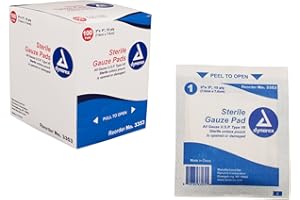 Dynarex Sterile Gauze Pads 3"x3". Box of 100.