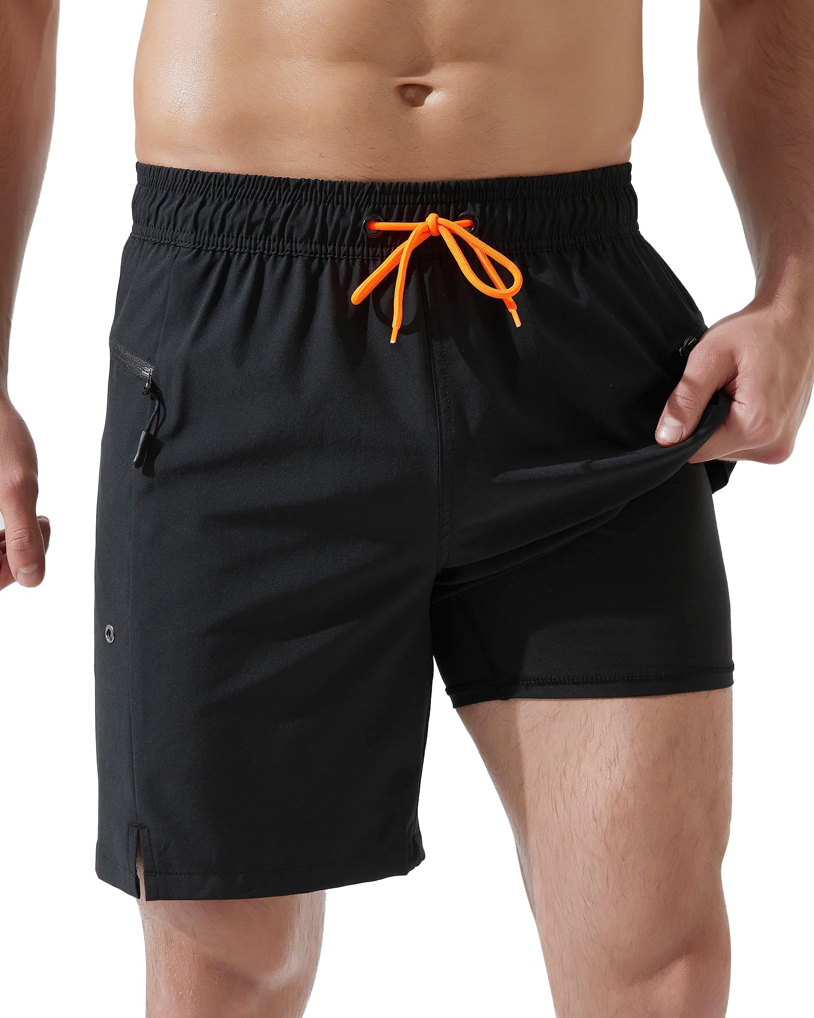 Arcweg Heren plus Size Zwemshorts Mannen Zwembroek Groot en Groot Sneldrogend Zwemshorts XXL-6XL, grijs-1, 6XL