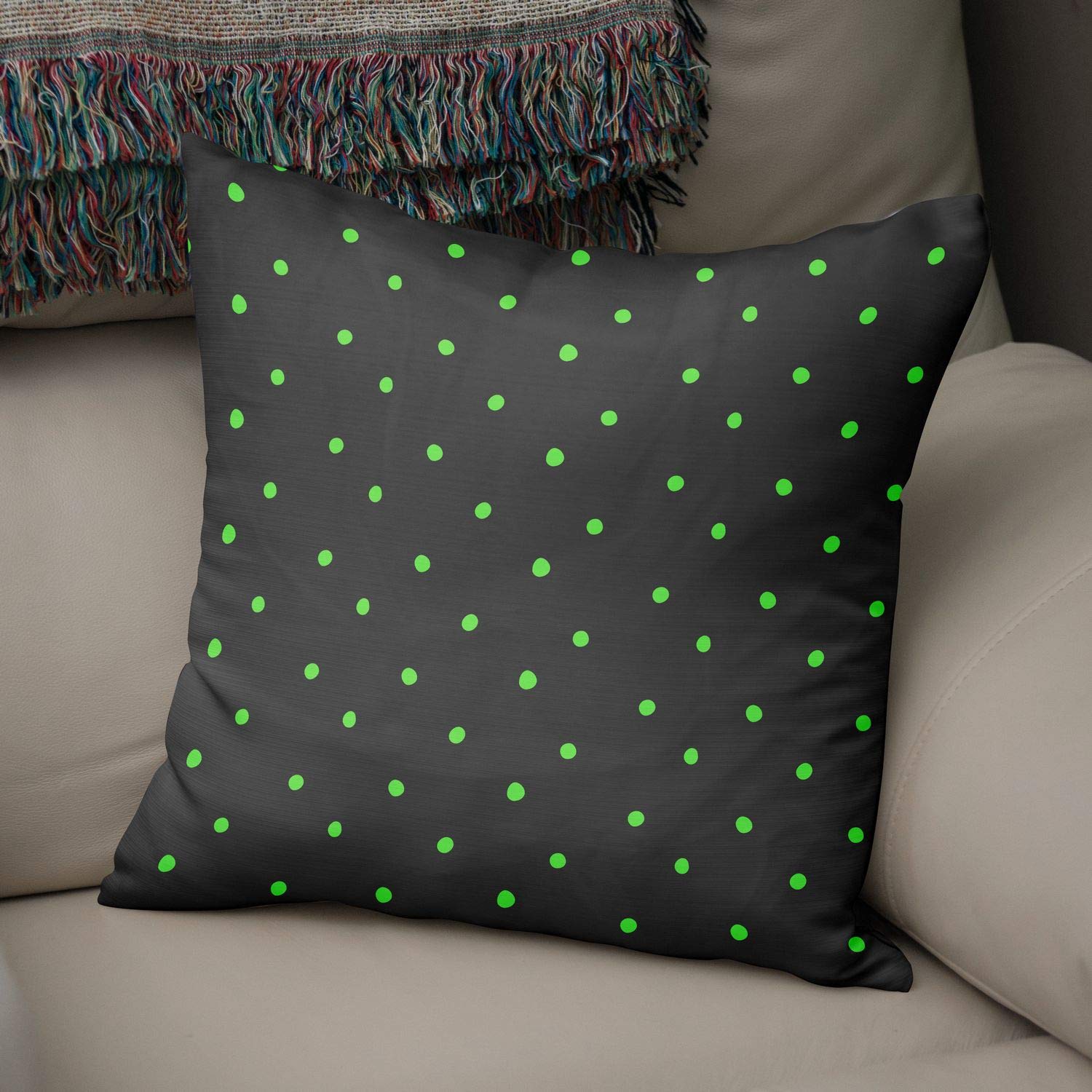 Bonamaison Decorative Cushion Cover, Polycotton, Green, Standard