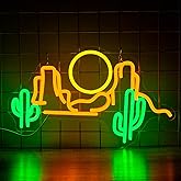AUGELRE Cactus Mountain Neon Sign, Sunset Neon Signs for Wall Decor, Dimmable Led Signs for Bedroom, Western Landscape Light Up Signs for Bar Kids Room Man Cave Game Room Gaming Wall Birthday Gift