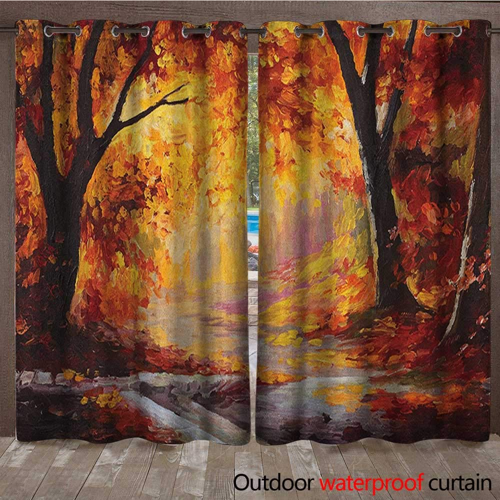 Amazon Com Country Porch Curtains Paint Of A Forest With Autumn
