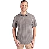 Cutter & Buck Mens Short Sleeve Virtue Eco Pique Stripe Recycled Mens Big and Tall Polo