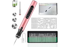 KugobarNe USB Rechargeable Engraving Pen 35 Bits, Mini Engraver Pen All Materials, Professional Etcher Engraver Tool, DIY Eng