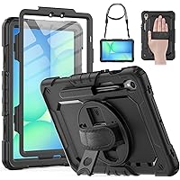 HXCASEAC Case for Samsung Galaxy Tab S10 Lite/ S10 FE/ S9 FE 10.9’’ & S9 11’’ with Screen Protector/Stylus Holder/360° Hand S