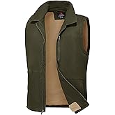 Rdruko Men's Winter Fleece Vest Outerwear Warm Sherpa Lined Cotton Full Zip Casual Work Vest