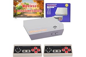 DLIAONEW Wireless Retro Game Console, Classic Mini Gaming Console, Built-in 620 Video Games with 2 Classic Wireless Controllers, AV Output 8-Bit Game System - Plug and Play, Nostalgia Gifts for Christ