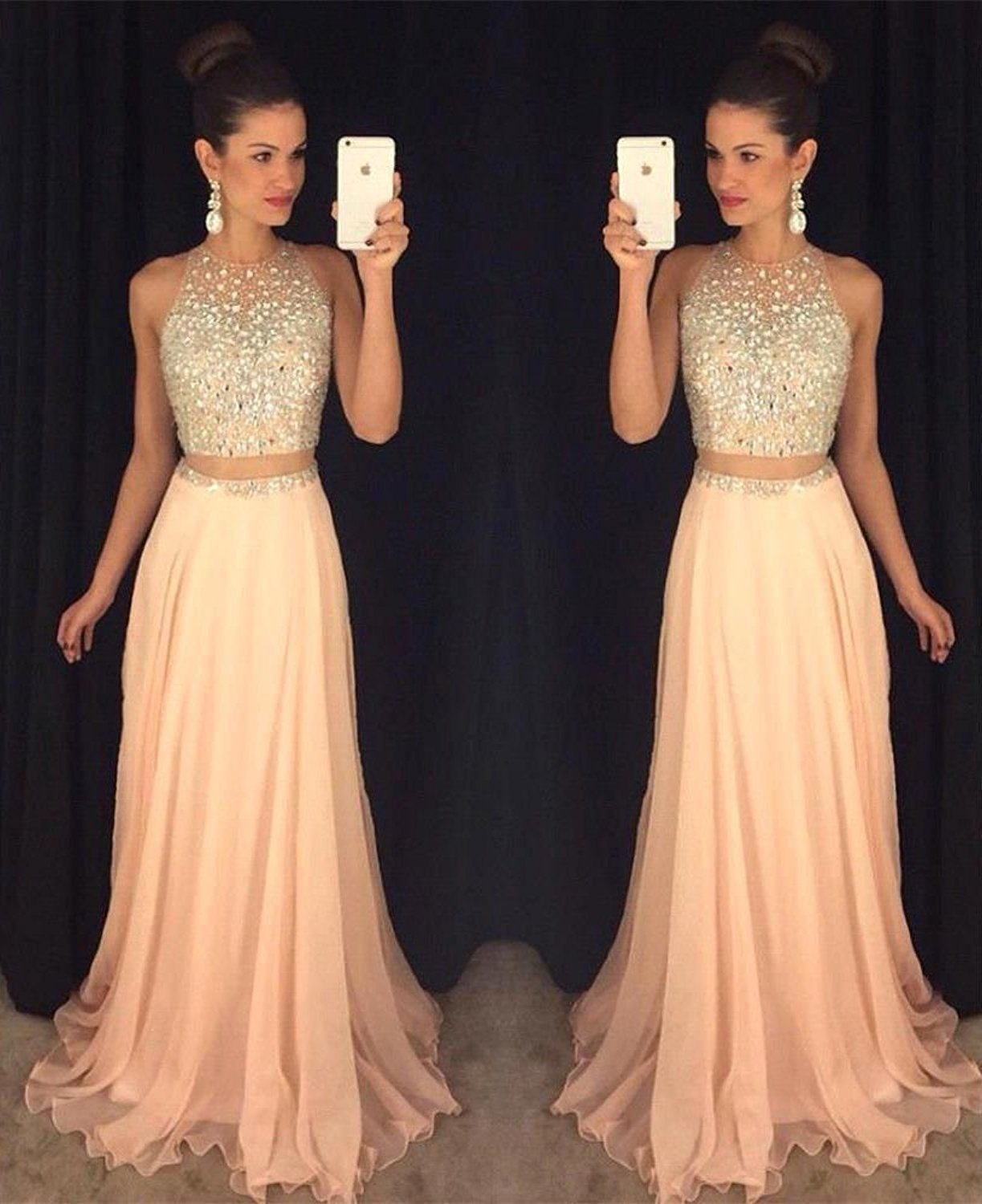 salmon formal dress