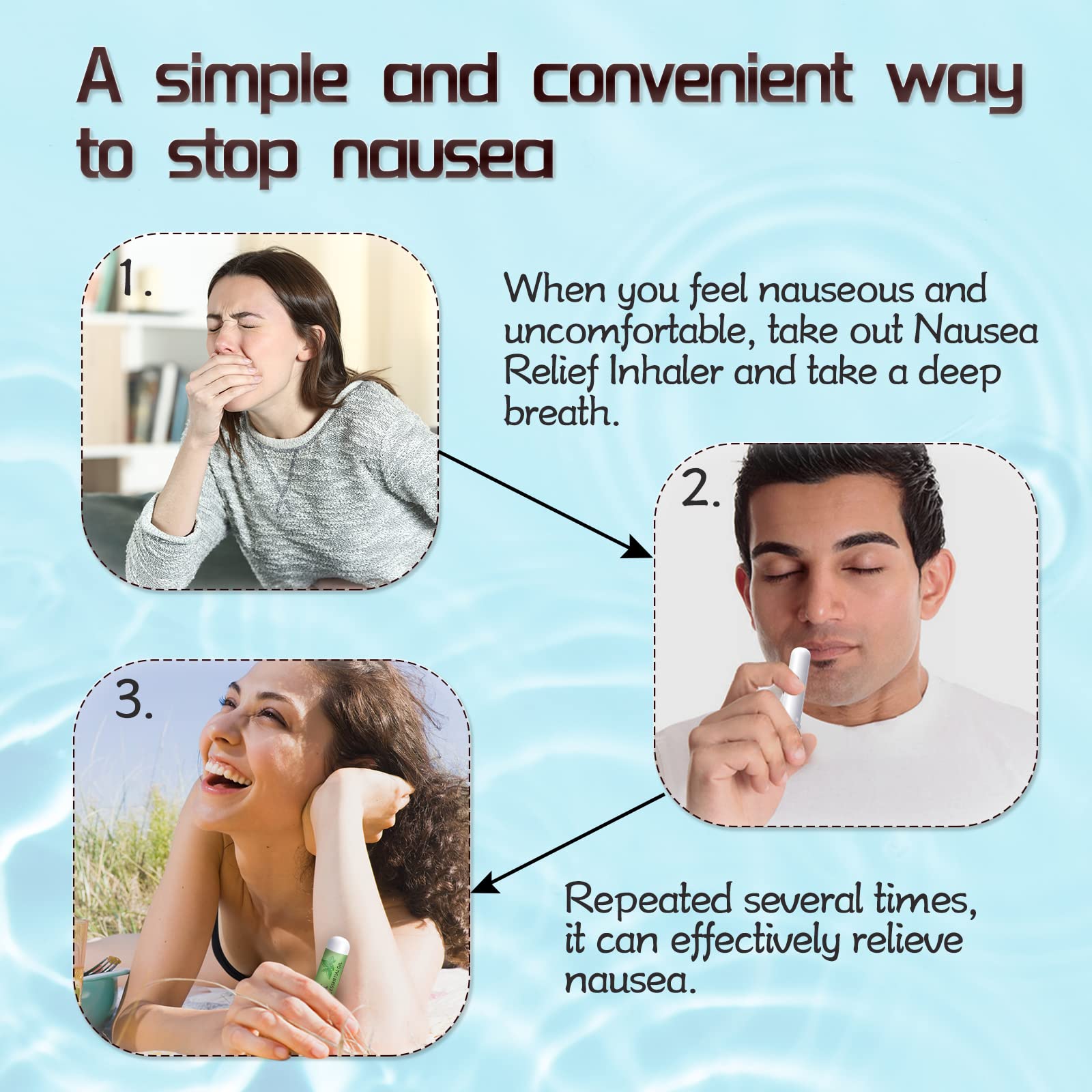 Hion Nausea Relief Inhaler-Mint, 100% Natural Essential Oils Inhalers