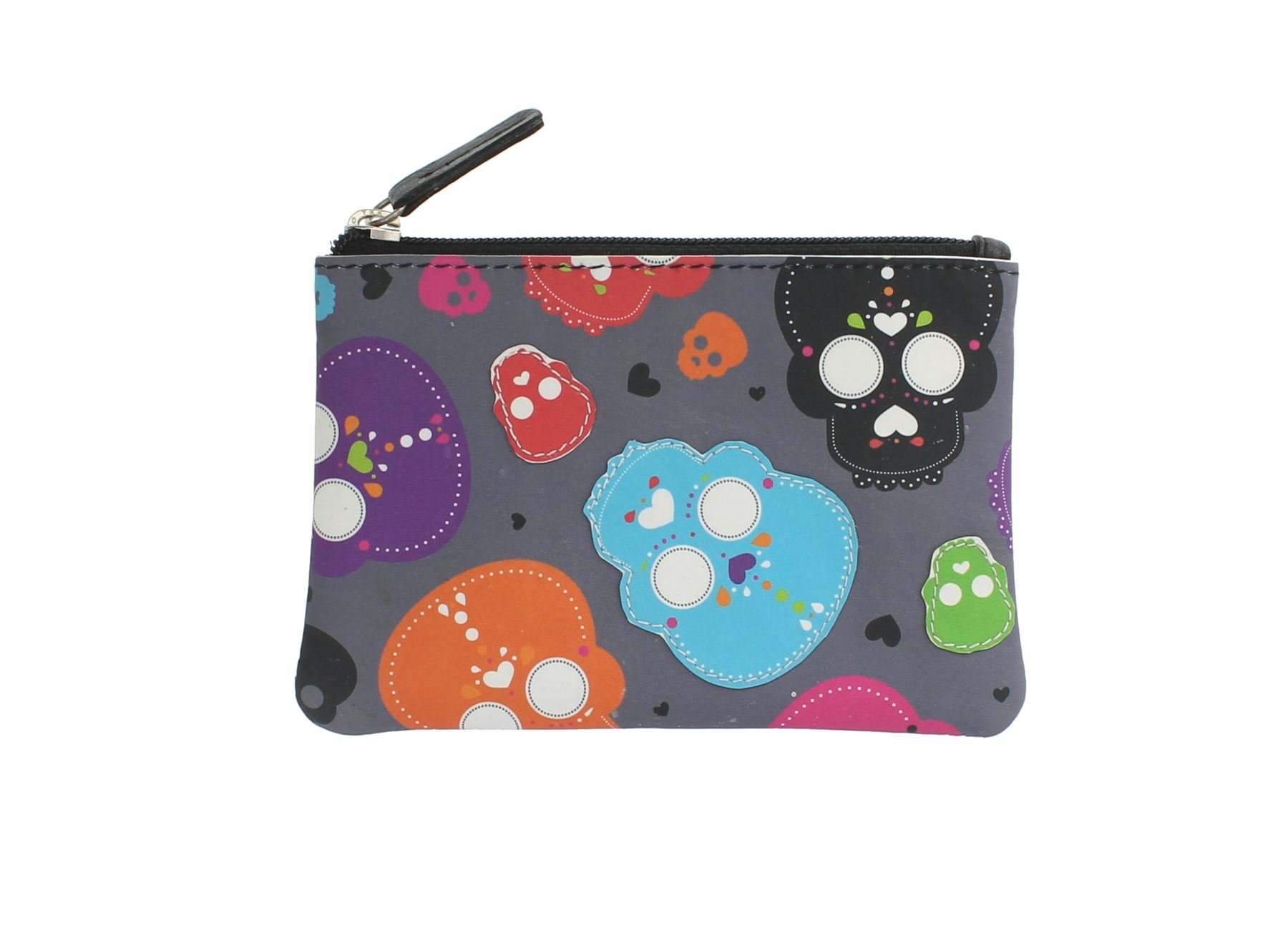 Mala Leather Applique and Printed Leather Coin Purse 4115_11 Skulls