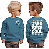 GLIGLITTR 2nd Birthday Sweatshirt for Boy Two Cool Birthday Outfit 2 Year Old Toddler Boy Second Bday Party Long Sleeve Shirt