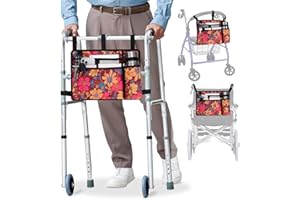 supregear Accessories Bag for Walker, Wheelchair, Rollator - Walker Basket Bag w/Cup Holder - Seniors Caddy Attachment Pouch for Walkers, Water Resistant Large Capacity Carry Storage Carrier Tote