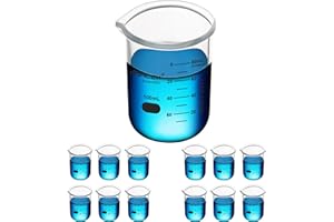 Maccx 3.4oz(100ml) Sturdy Glass Beaker, 3.3 Borosilicate Griffin Low Form with Printed Graduation, Pack of 12, BKL100-012