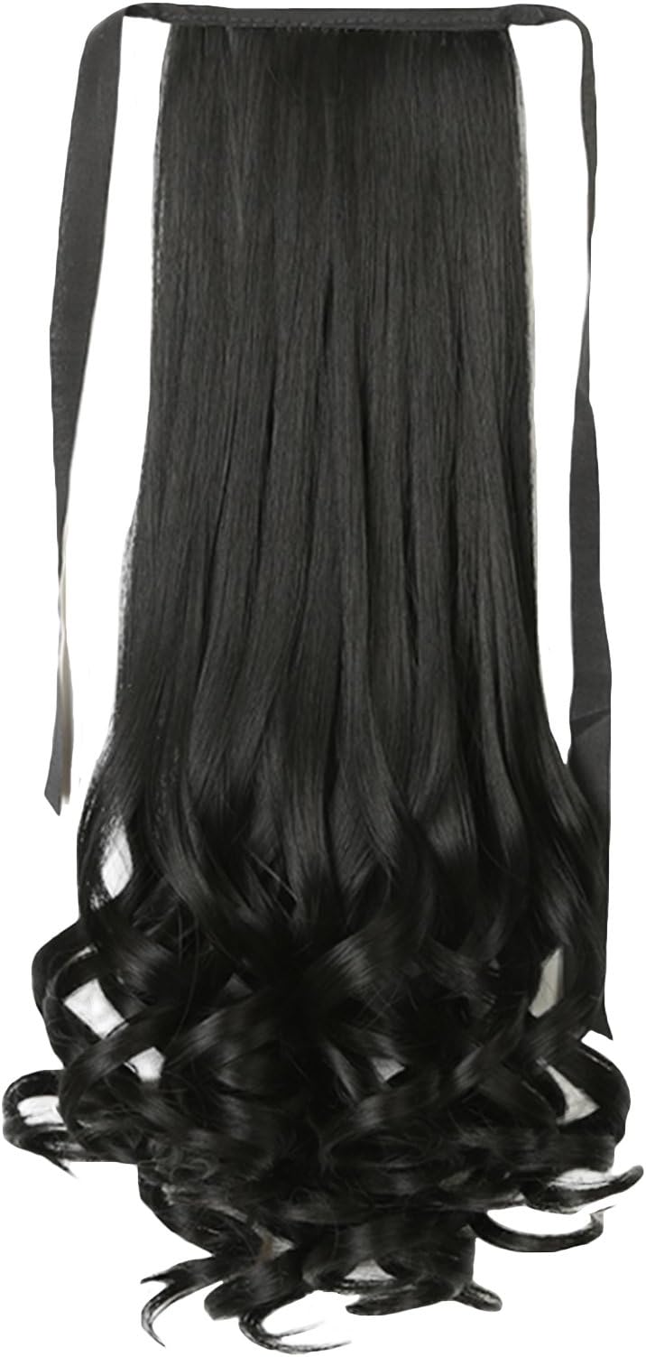 Jollyhair Hair Extension Ponytail Curly 14.97Inch Natural Black
