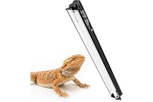ECKPO T5 HO UVB Reptile Light Kit, 22.6" Fixture with 14W 10.0 UVB Tube, Suitable for Desert Reptiles Including Adult Bearded