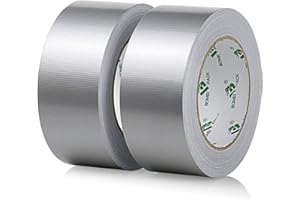 BOMEI PACK Grey Duct Tape Waterproof, Multipurpose Strong Silver Tape Grips 2Rolls 8.3Mil x1.88inch x 30yds, Residue Free for