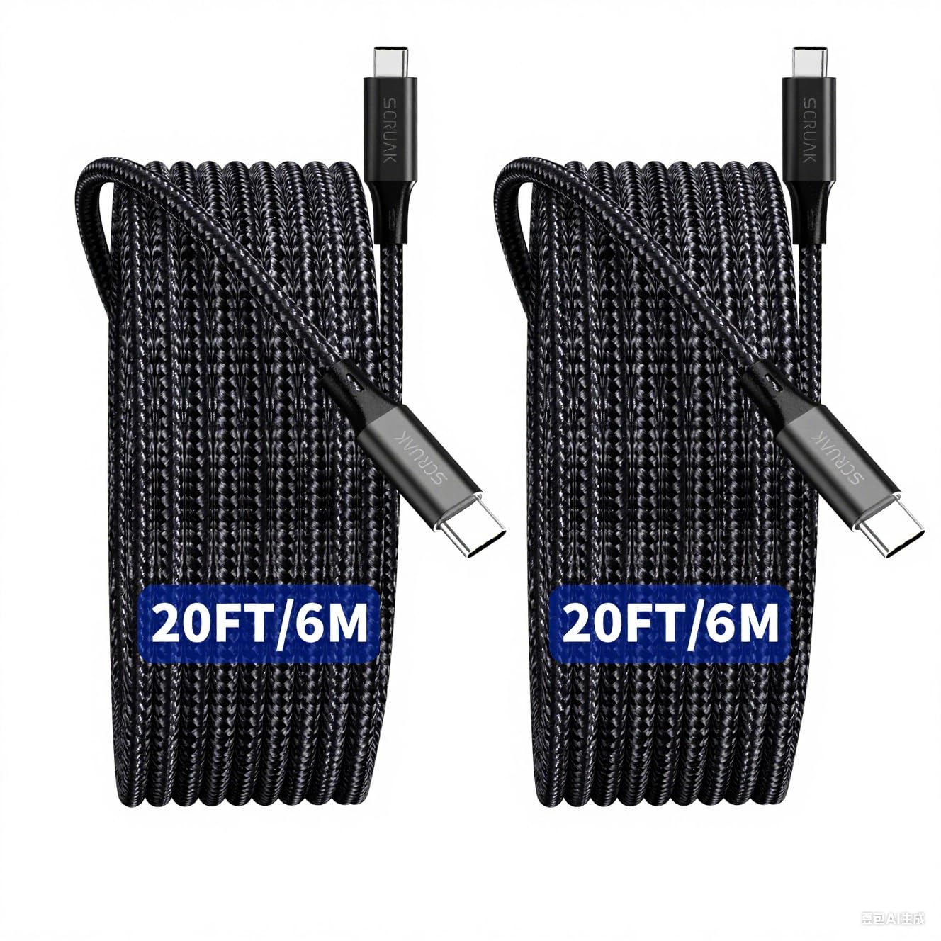 Photo 1 of 2-Pack Extra Long iPhone 16 17 Charger Cable 20Ft, 20Feet USB C to C Cable Fast Charging Nylon Braided iPhone 16 17 USB C Charger Cord for iPhone 16,17 Air,16/17 Pro,16/17 Pro Max/iPad Pro/Air/Min6