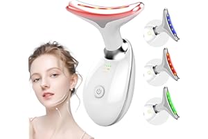 AUBIU Red Light Therapy for Face, LED Facial & Neck Contouring Device, Face Massager for Reduce Fine Lines & Double Chin, Rejuvenate, Face Lift & Neck Tightening - at Home Daily Skin Care Sculpting Tool