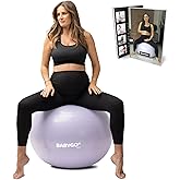 BABYGO Birthing Ball - Pregnancy Yoga Labor & Exercise Ball & Book Set Trimester Targeting, Maternity Physio, Birth & Recovery Plan Included Anti Burst Eco Friendly