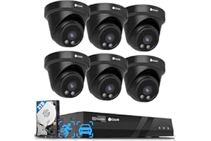 FORCOVR 4COVR PoE Security Camera System Outdoor, AI Human Vehicle Detection, 6Pcs 5MP Wired Commercial Dome PoE IP Camera IP67 Night Vision, 8CH 4K H.265 NVR 2TB HDD, 24/7 Home Surveillance, LY97AB5M0806