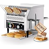 PYY Commercial Conveyor Toaster 300 Slices/Hour, Electric Conveyor Belt Toaster for Toast, Bun, Bagel, Bread, Heavy Duty Stai