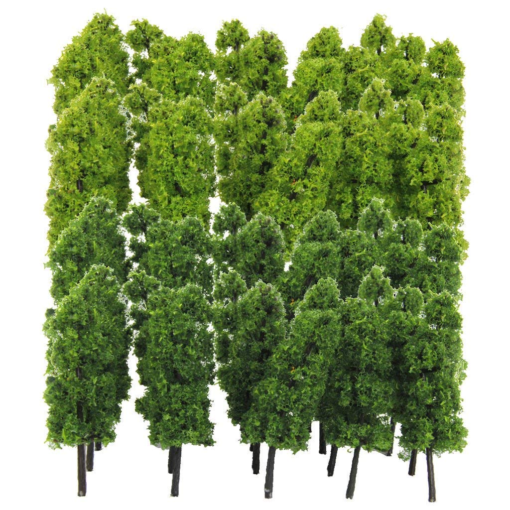 Pack of 40 Model Trees 1/150 N Scale DIY Layout Architecture Train Landcape Scenery Accessories