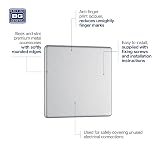 BG Electrical Single Screwless Blank Plate Brushed Steel Slimline view 3