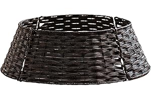 Ochine Rattan Christmas Tree Collar Basket Christmas Tree Skirt Christmas Decorations, Rustic Farmhouse Tree Skirt Xmas Tree 