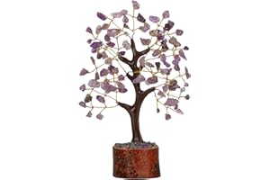 NARIBABU Amethyst Tree - Gemstone Tree - Crystal Money Tree - Desk Decor Aesthetic - Feng Shui Money Tree - Crystal Decor - Purple Crystal Tree - Reiki Decor - House Warming Gifts New Home